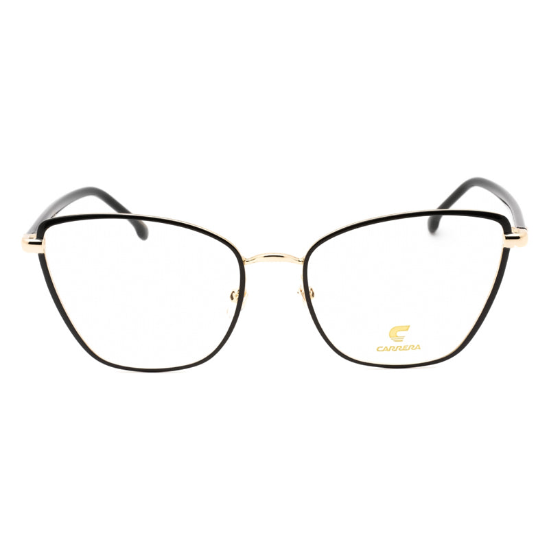 Carrera Eyeglasses Cat Eye Full Rim, Matte Black Gold Frame and Clear Demo Lenses Lens CARRERA30390I4600