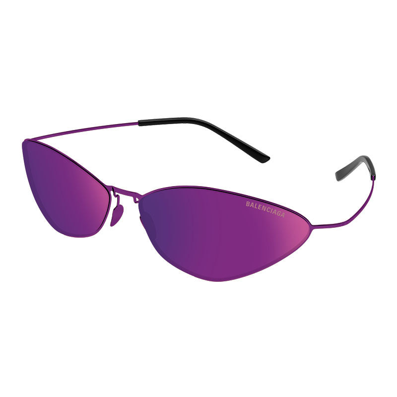 Balenciaga Sunglasses Cat Eye Full Rim, Pink Frame and Purple Mirror Lens BB0350S003