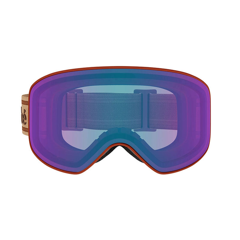 Chloe Sunglasses Shield Full Rim, Matte Rust Frame and Orange Multilayer Blue Lens CH0072S003