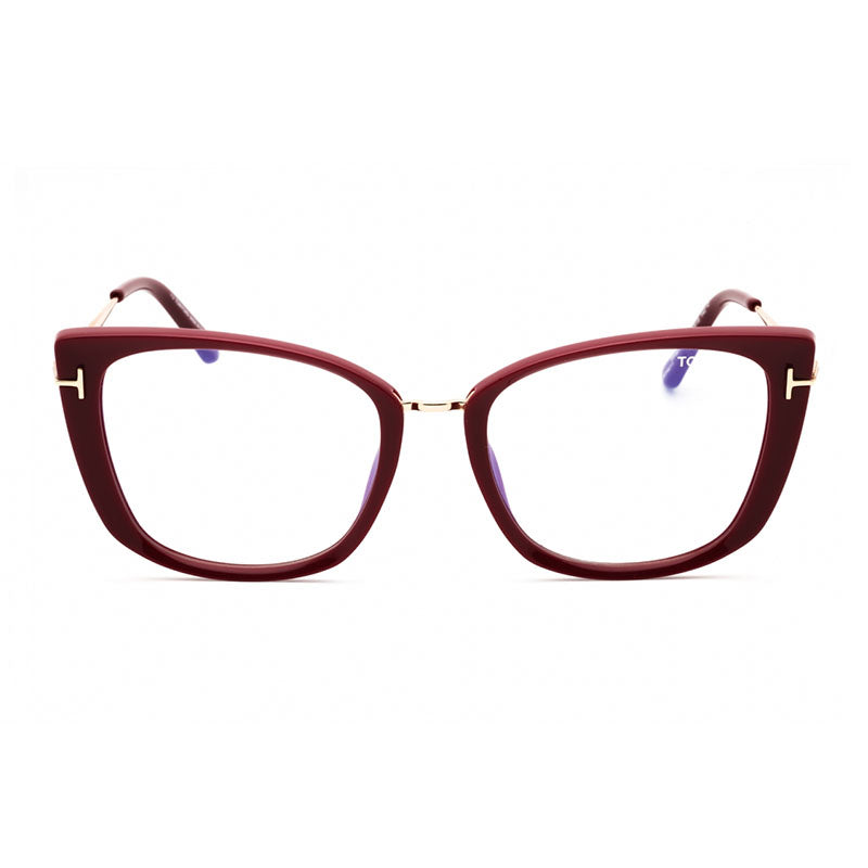 Tom Ford Eyeglasses Cat Eye Full Rim, Shiny Fuchsia/Rose Gold Frame and Clear Blue Light Block Lens Lens FT5816-B074