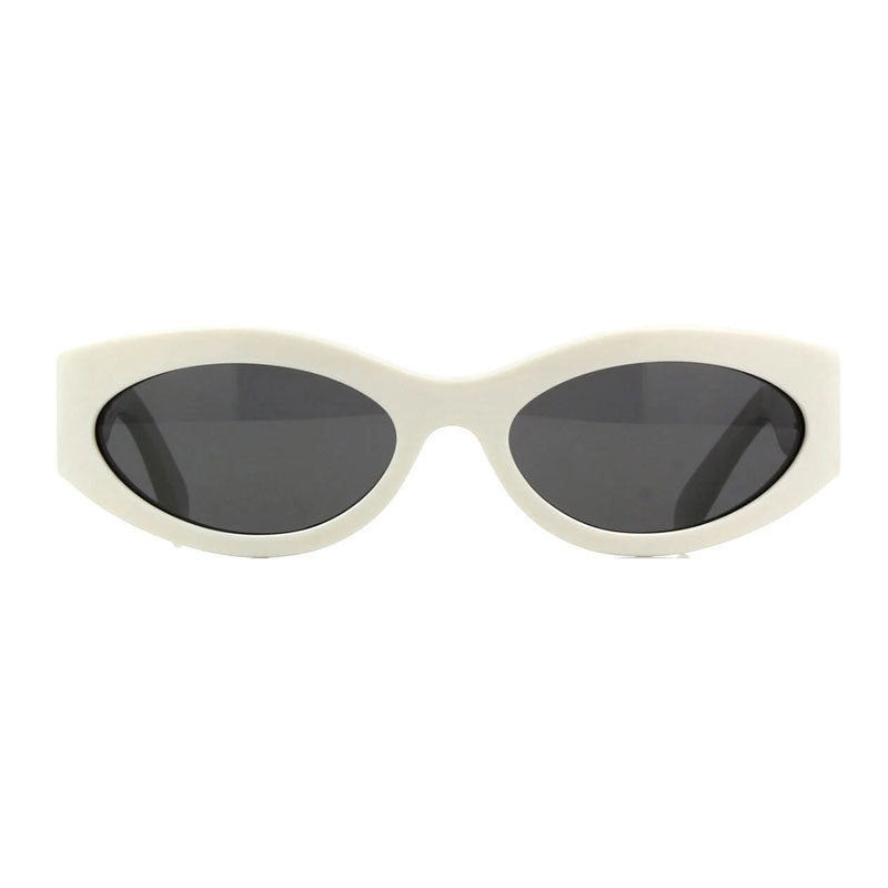 Celine Sunglasses Cat Eye Full Rim, Ivory Frame and Grey Lens CL40288I25A