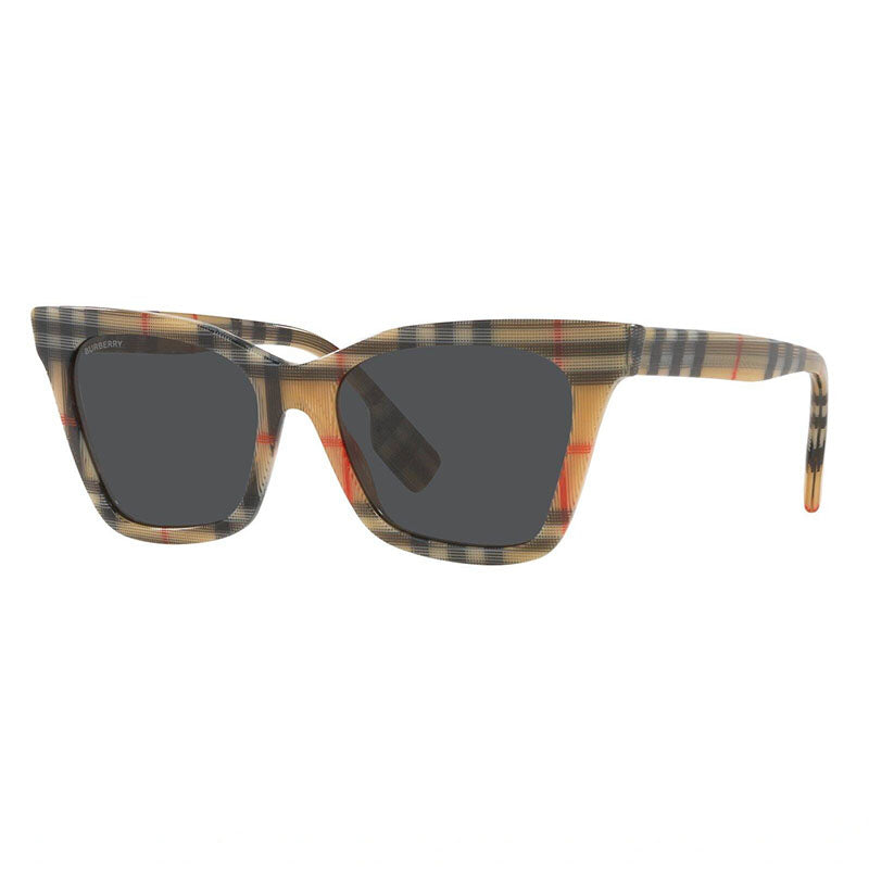 Burberry Sunglasses Cat Eye Full Rim, Vintage Check Frame and Dark Grey Lens BE4346394487