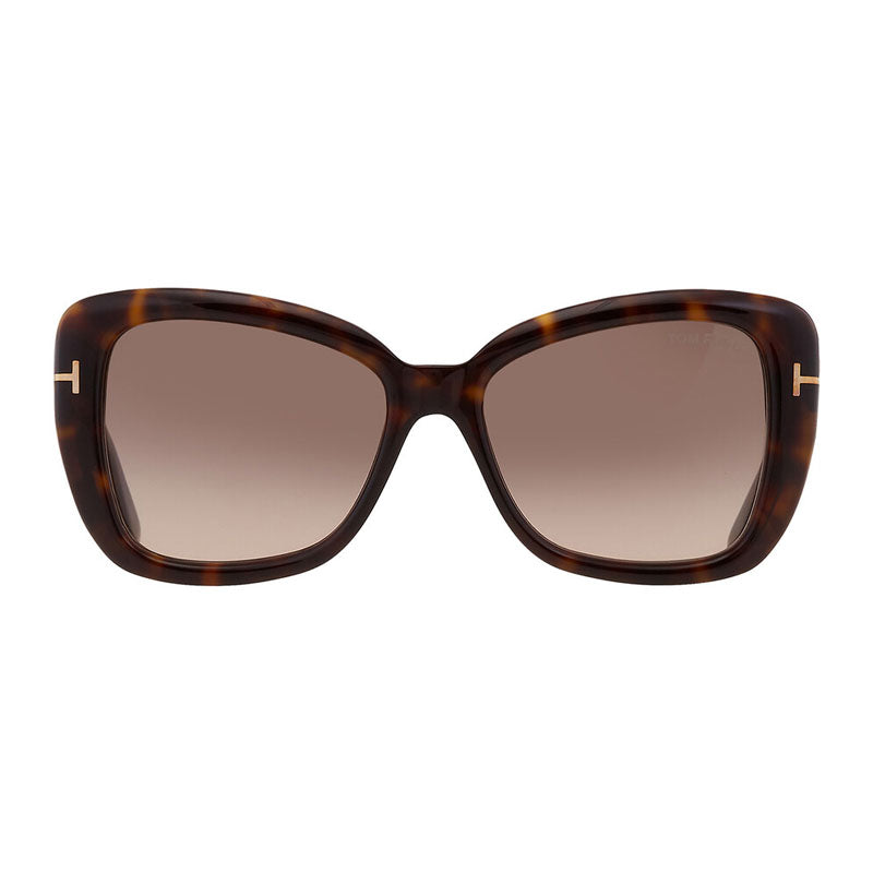 Tom Ford Sunglasses Butterfly Full Rim, Dark Havana Frame and Brown Gradient Lens FT100852F