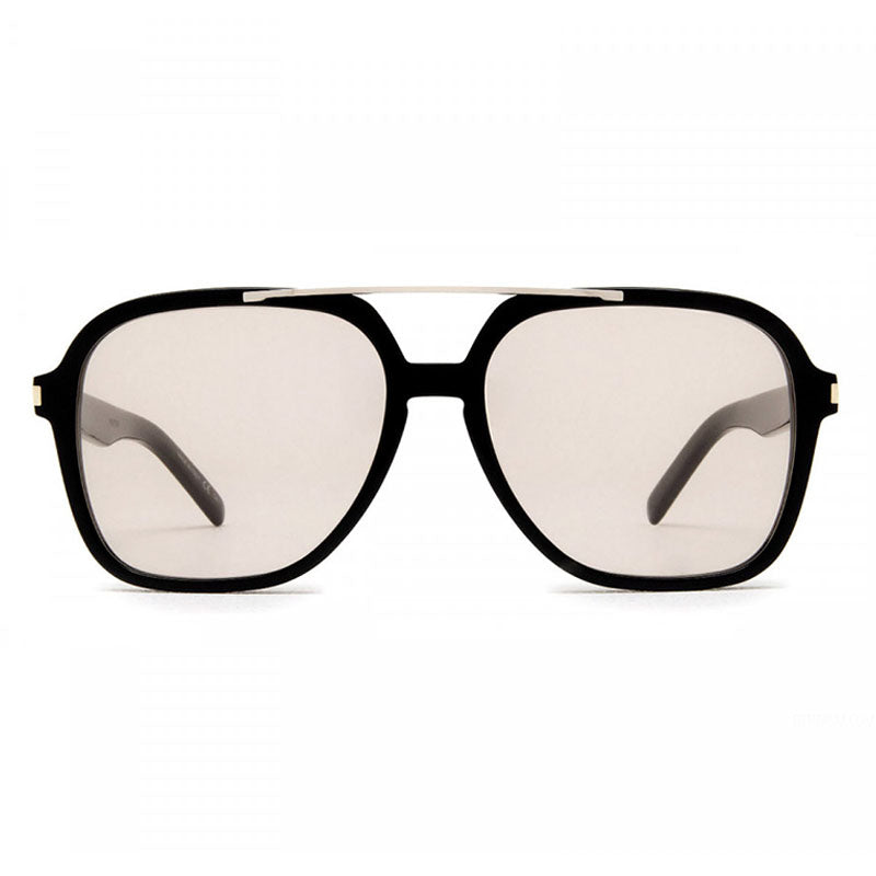 Saint Laurent Sunglasses Aviator Full Rim, Black Frame and Light Yellow Lens SL545001
