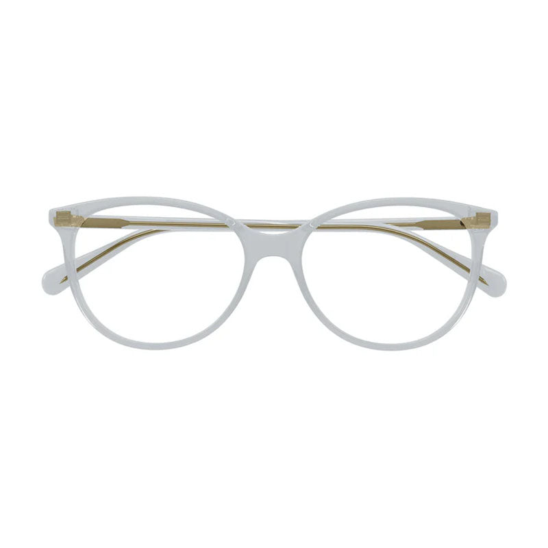 Gucci Eyeglasses Cat Eye Full Rim, Shiny Grey Frame and Clear Demo Lenses Lens GG0550O014