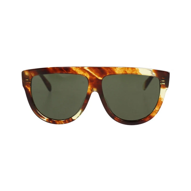 Celine Sunglasses Geometric Full Rim, Brown Frame and Green Lens CL40001I56N