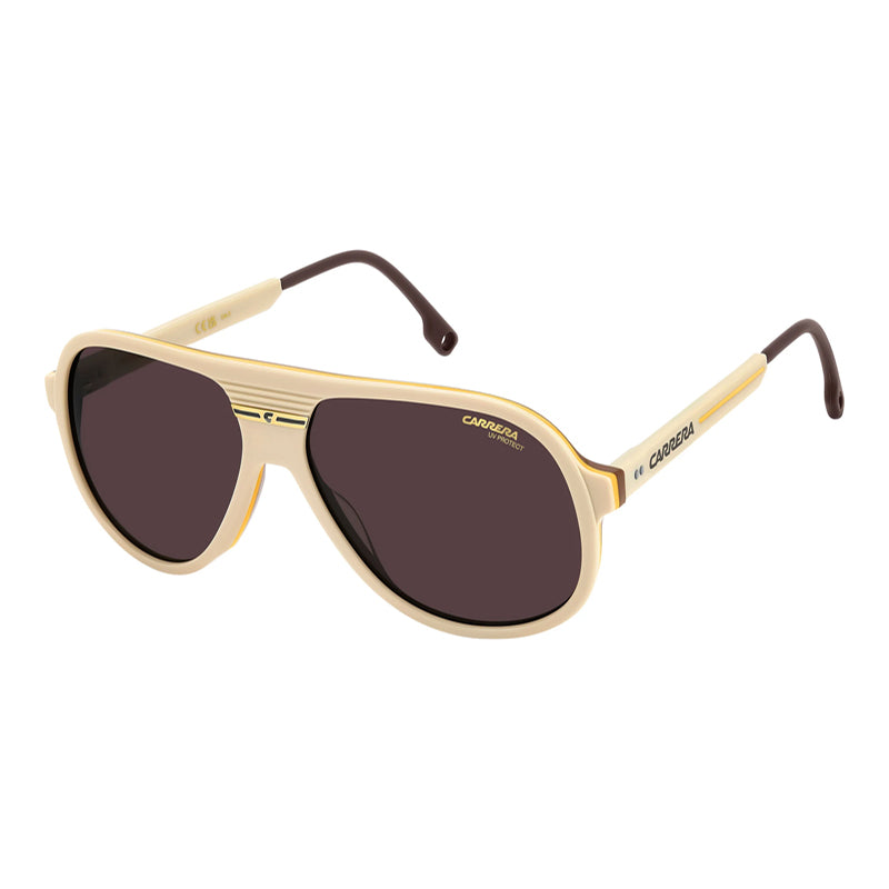 Carrera Sunglasses Aviator Full Rim, Beige Frame and Mauve Lens CSPORT07/S010AK2