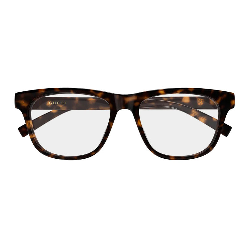 Gucci Eyeglasses Square Full Rim, Havana Frame and Clear Demo Lens Lens GG2108O002