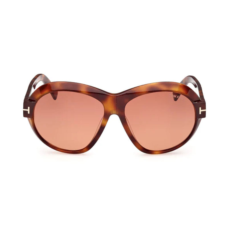 Tom Ford Sunglasses Aviator Full Rim, Blonde Havana Frame and Bordeaux Gradient Lens FT111353T