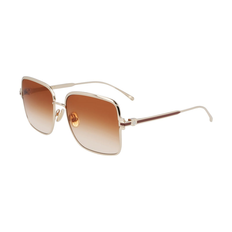 Ferragamo Salvatore Ferragamo Sunglasses Square Full Rim, Gold/Brown Sand Gradient Frame and Honey Gradient Lens SF317S704