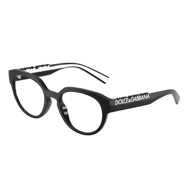 Dolce & Gabbana Eyeglasses Square Full Rim, Black Frame and Clear Demo Lenses Lens DG5113501