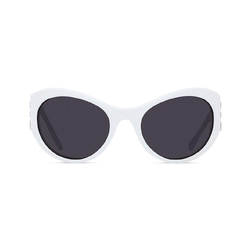 Givenchy Sunglasses Oval Full Rim, White Frame and Grey Lens GV40073I21A