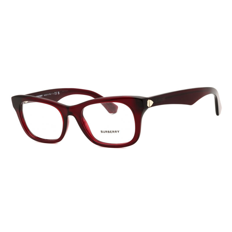 Burberry Eyeglasses Rectangle Full Rim, Bordeaux Frame and Clear Demo Lenses Lens BE24224128