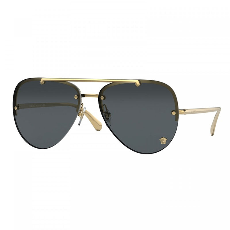 Versace Sunglasses Aviator Rimless, Gold Frame and Dark Grey Lens VE2231100287
