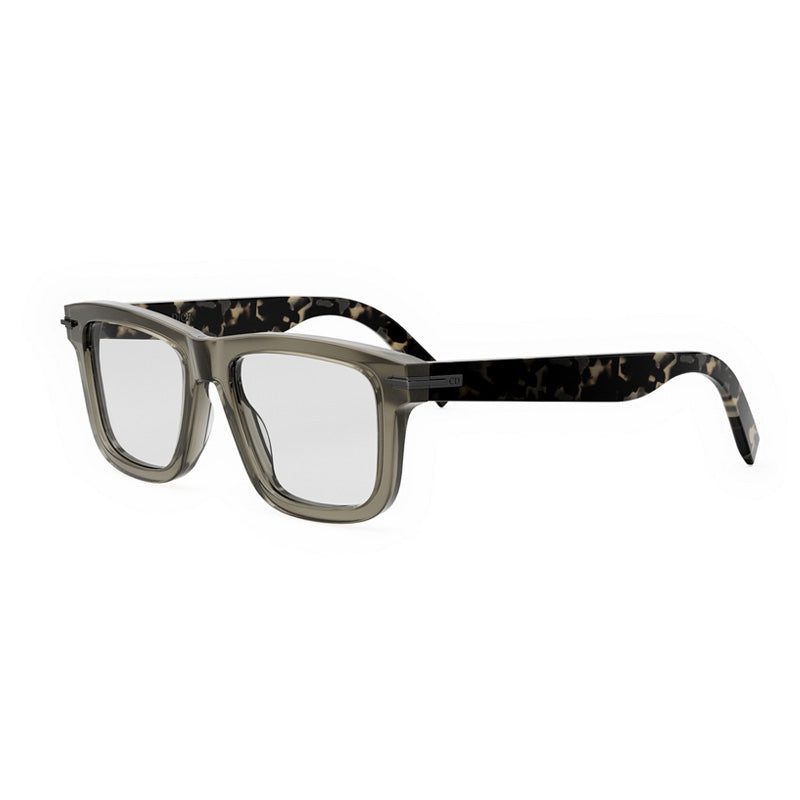 Dior Eyeglasses Square Full Rim, Shiny Brown Frame and Clear Demo Lenses Lens DIORBLACKSUITOS7I6400