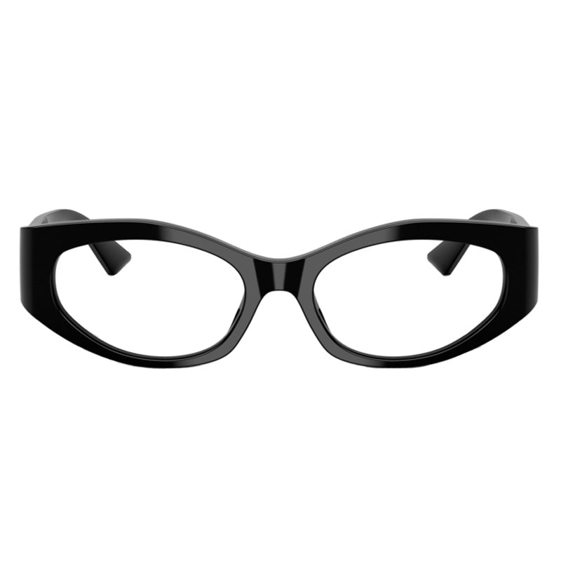 Versace Eyeglasses Oval Full Rim, Black Frame and Clear Demo Lenses Lens VE3369GB1