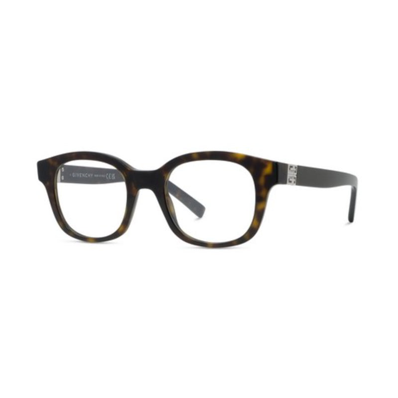 Givenchy Eyeglasses Square Full Rim, Havana Frame and Clear Demo Lens Lens GV50075I052