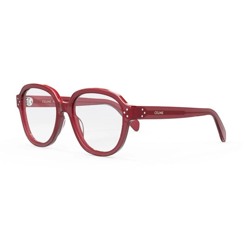 Celine Eyeglasses Geometric Full Rim, Transparent Rose Frame and Clear Demo Lenses Lens CL50107I074