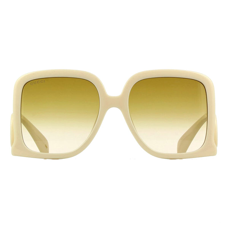 Gucci Sunglasses Square Full Rim, Ivory Frame and Brown Gradient Lens GG1326S002