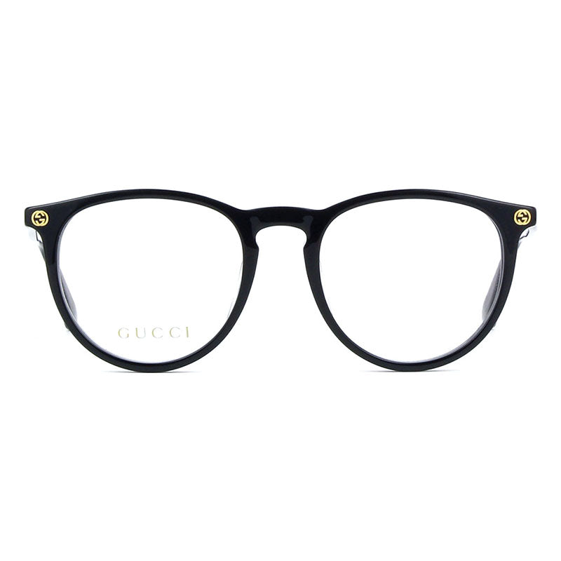 Gucci Eyeglasses Round Full Rim, Black Frame and Clear Demo Lenses Lens GG0027O001