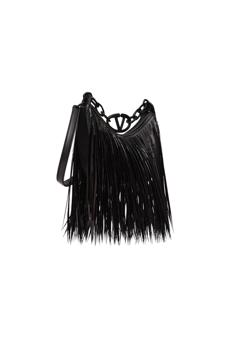 Valentino Garavani Vlogo Moon Mini Hobo Bag In Black