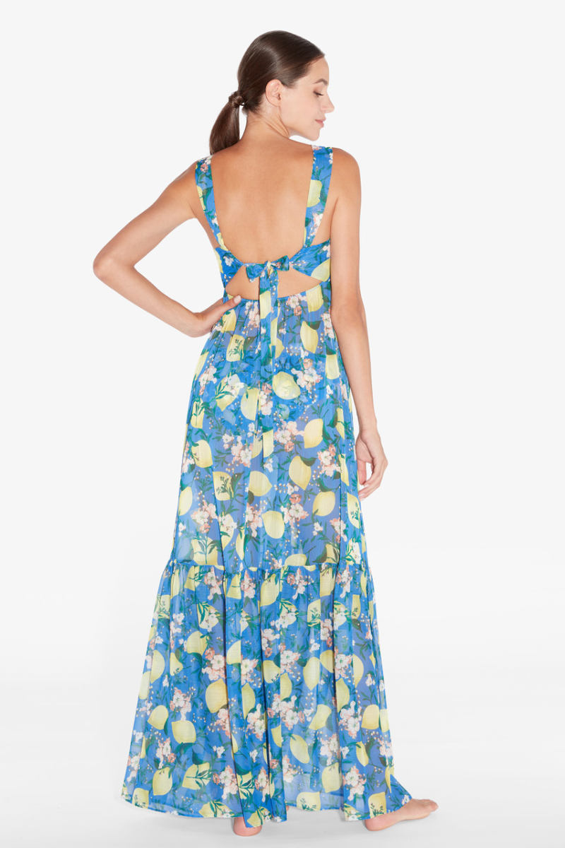 La Perla Amalfi Twist Long Dress In Blue Plm0074190