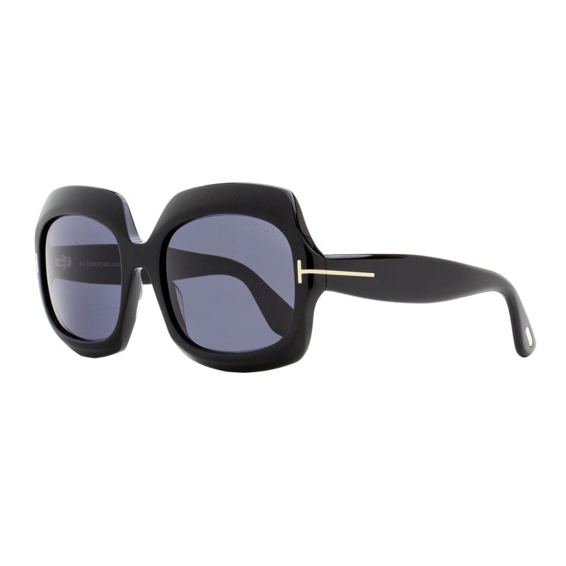 Tom Ford Sunglasses Square Full Rim, Shiny Black Frame and Smoke Lens FT115501A