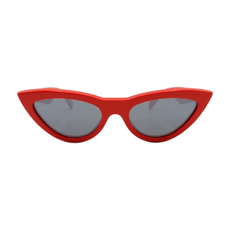 Celine Sunglasses Cat Eye Full Rim, Red Frame and Grey Lens CL40019I66N