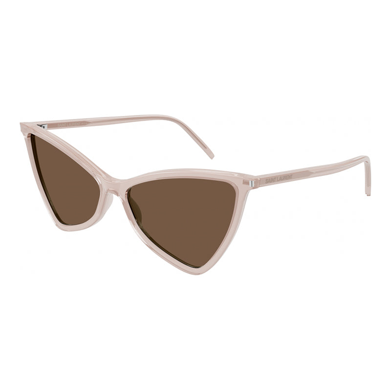 Saint Laurent Sunglasses Geometric Full Rim, Nude Frame and Brown Lens SL475JERRY005