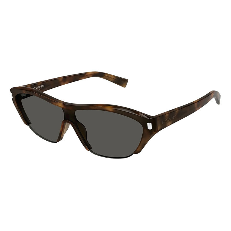 Saint Laurent Sunglasses Shield Full Rim, Havana Frame and Grey Lens SL704003