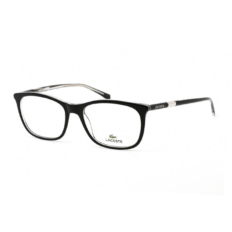 Lacoste Eyeglasses Rectangle Full Rim, Black/Crystal Frame and Clear Demo Lenses Lens L2885001