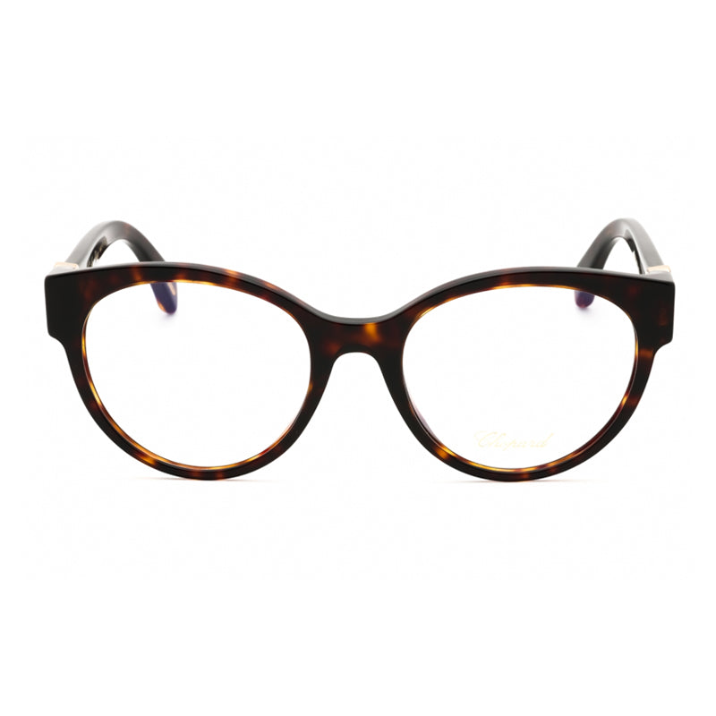Chopard Eyeglasses Oval Full Rim, Shiny Havana Frame and Clear Demo Lenses Lens VCH350S0909