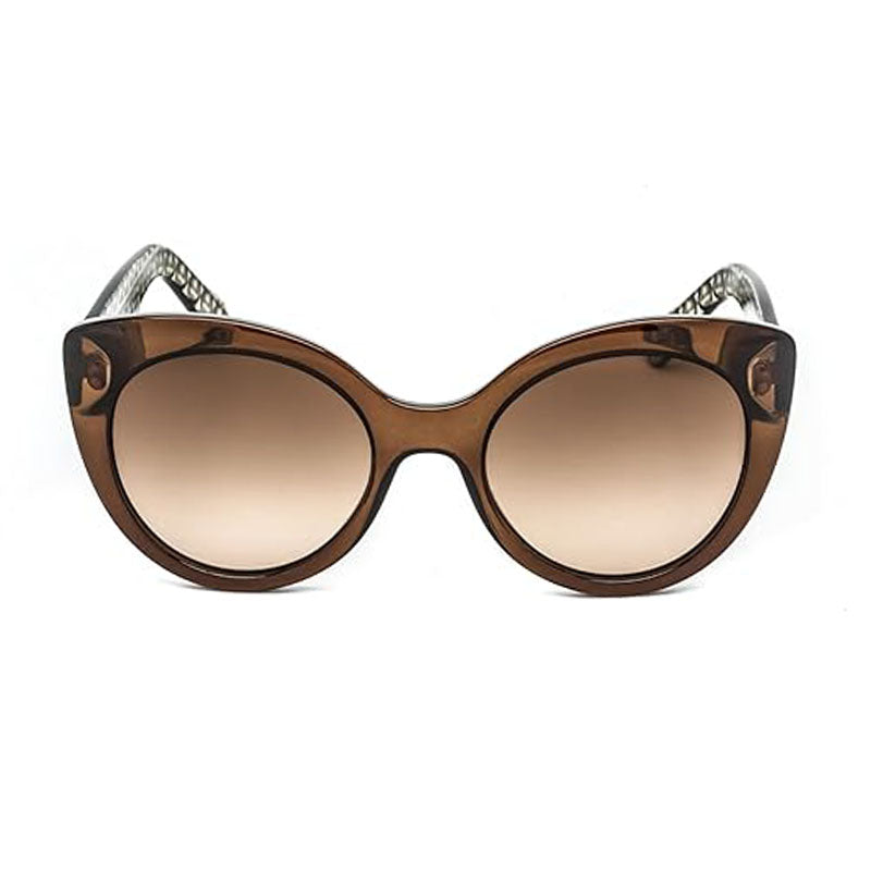 Ferragamo Salvatore Ferragamo Sunglasses Cat Eye Full Rim, Transparent Brown Frame and Brown Gradient Lens SF964S210