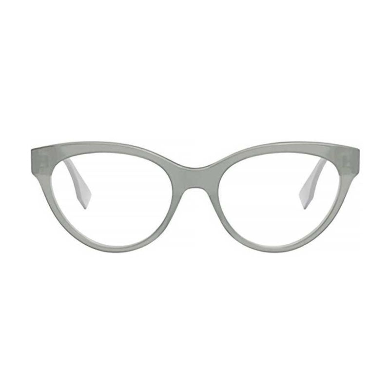 Fendi Eyeglasses Cat Eye Full Rim, Grey Frame and Clear Demo Lenses Lens FE50066I095