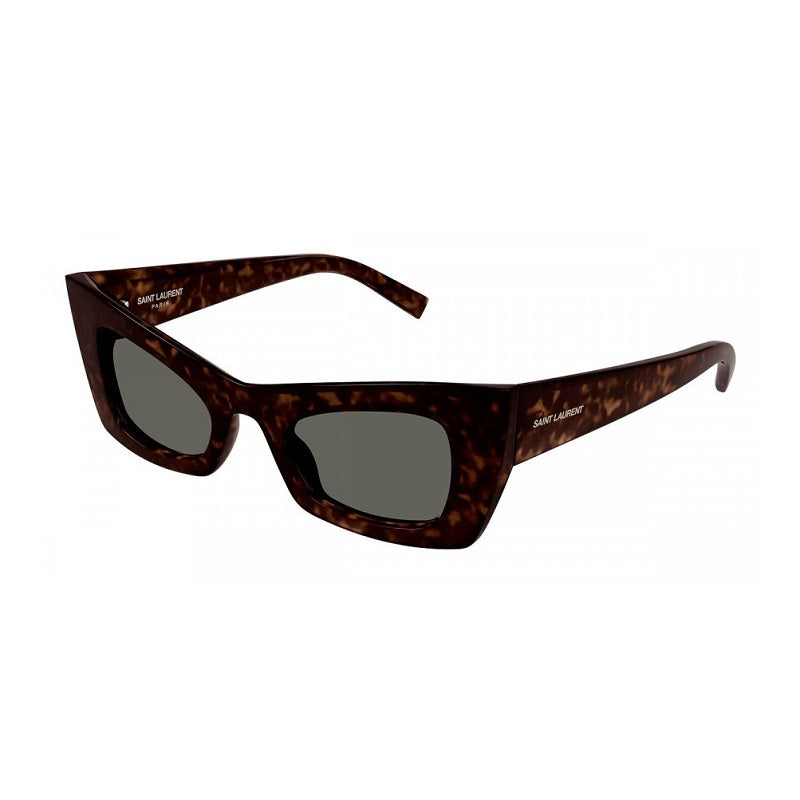 Saint Laurent Sunglasses Cat Eye Full Rim, Dark Havana Frame and Grey Lens SL702002