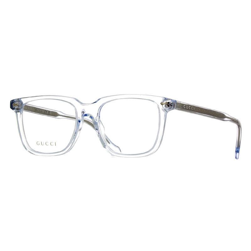 Gucci Eyeglasses Square Full Rim, Crystal Frame and Clear Demo Lenses Lens GG0737O018
