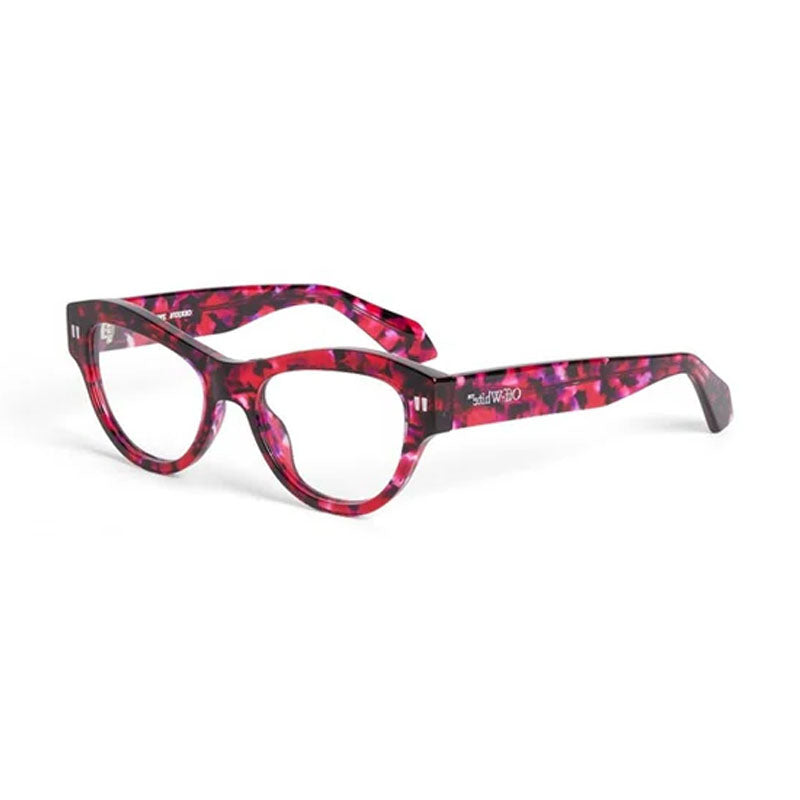 Off-White Eyeglasses Cat Eye Full Rim, Havana Red/Purple Frame and Clear Demo Lens Lens OERJ076STYLE762900