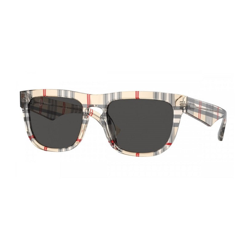 Burberry Sunglasses Square Full Rim, Vintage Check Frame and Dark Grey Lens BE4431U412287