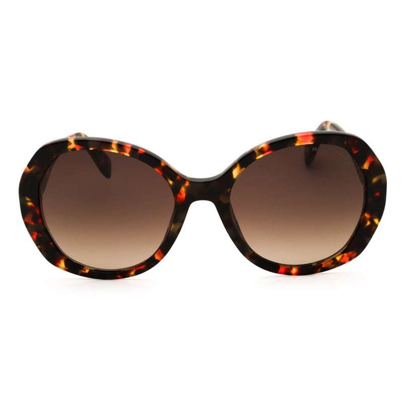 Marc Jacobs Sunglasses Oval Full Rim, Red Havana Frame and Brown Gradient Lens MARC763/S00UCHA