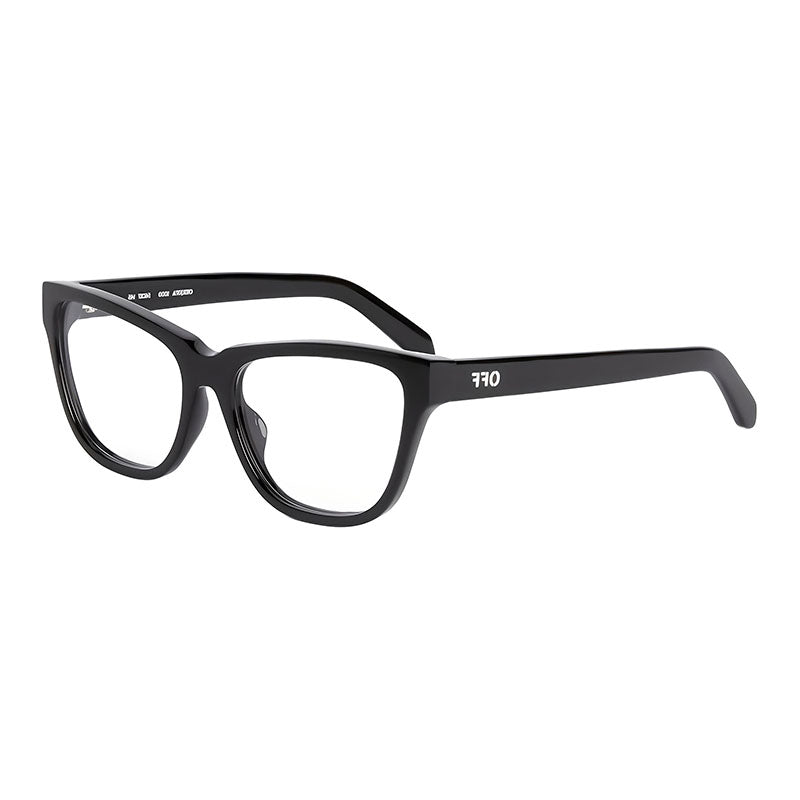 Off-White Eyeglasses Cat Eye Full Rim, Shiny Black Frame and Clear Demo Lens Lens OERJ07ASTYLE7A1000