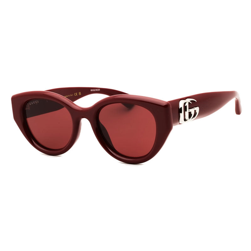 Gucci Sunglasses Cat Eye Full Rim, Burgundy Frame and Red Lens GG1976SK004