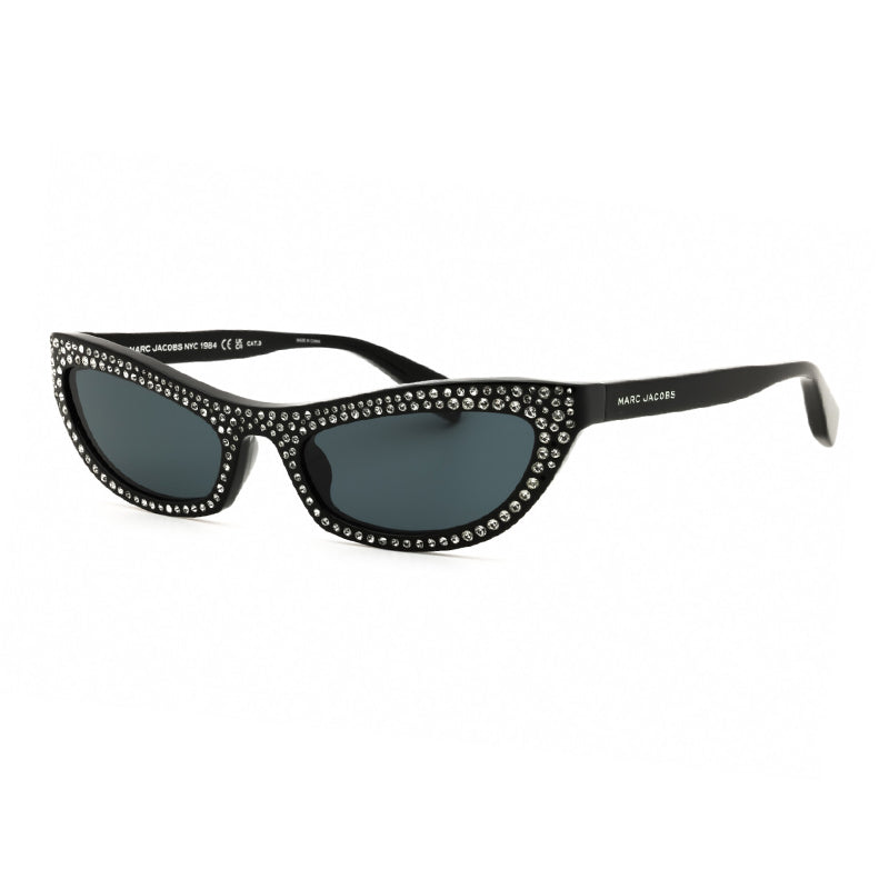 Marc Jacobs Sunglasses Cat Eye Full Rim, Black/Crystal Frame and Grey Lens MARC797/S07C5IR