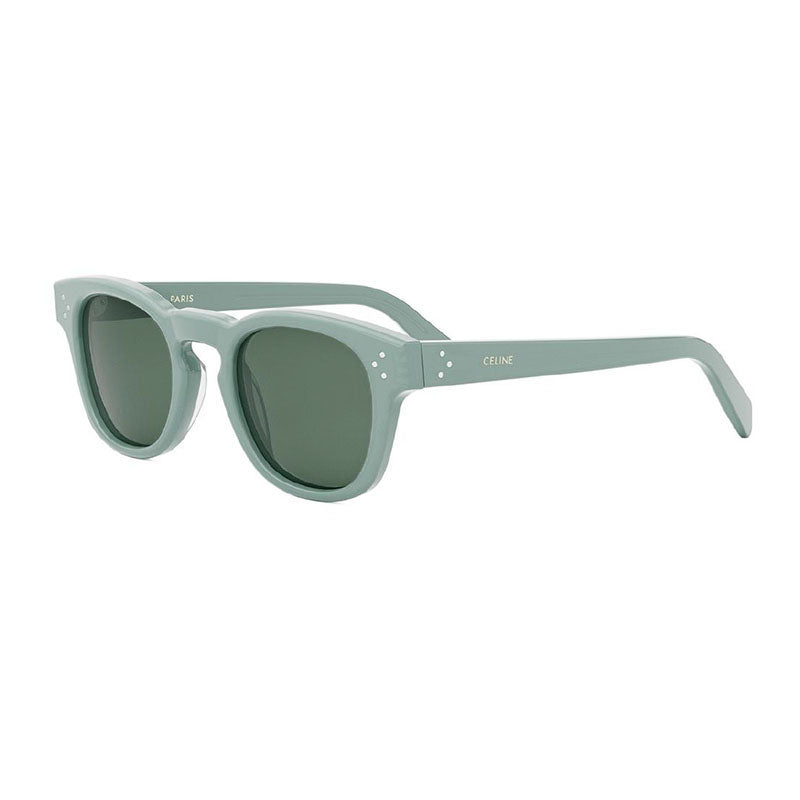 Celine Sunglasses Browline Full Rim, Shiny Lime Transparent Frame and Green Lens CL40233I93N