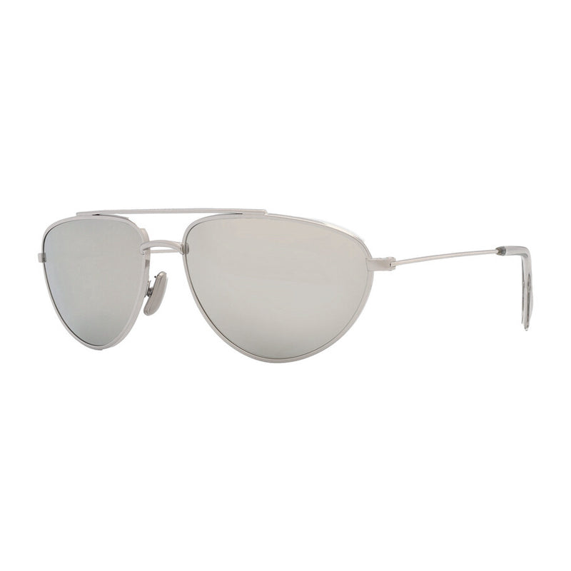 Celine Sunglasses Aviator Full Rim, Shiny Palladium Frame and Smoke Mirror Lens CL40077U16C