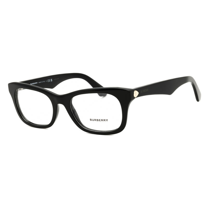 Burberry Eyeglasses Rectangle Full Rim, Black Frame and Clear Demo Lenses Lens BE24223001