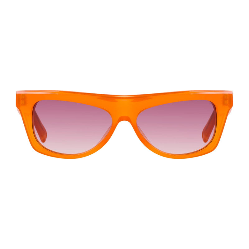 Jacquemus Sunglasses Square Full Rim, Orange Frame and Violet Gradient Lens JAC/58C3