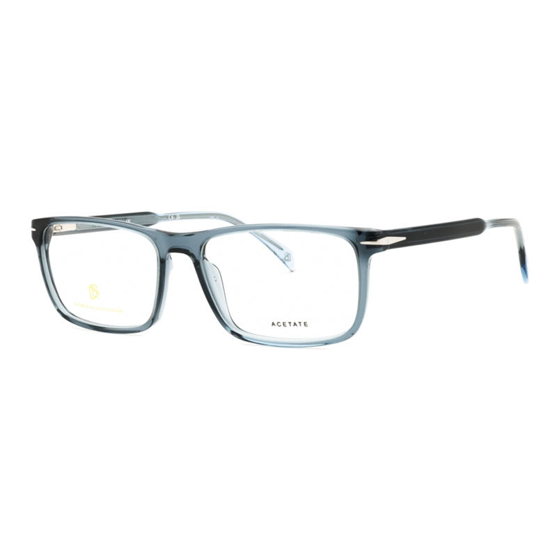 David Beckham Eyeglasses Rectangle Full Rim, Blue Frame and Clear Demo Lenses Lens DB11350PJP00