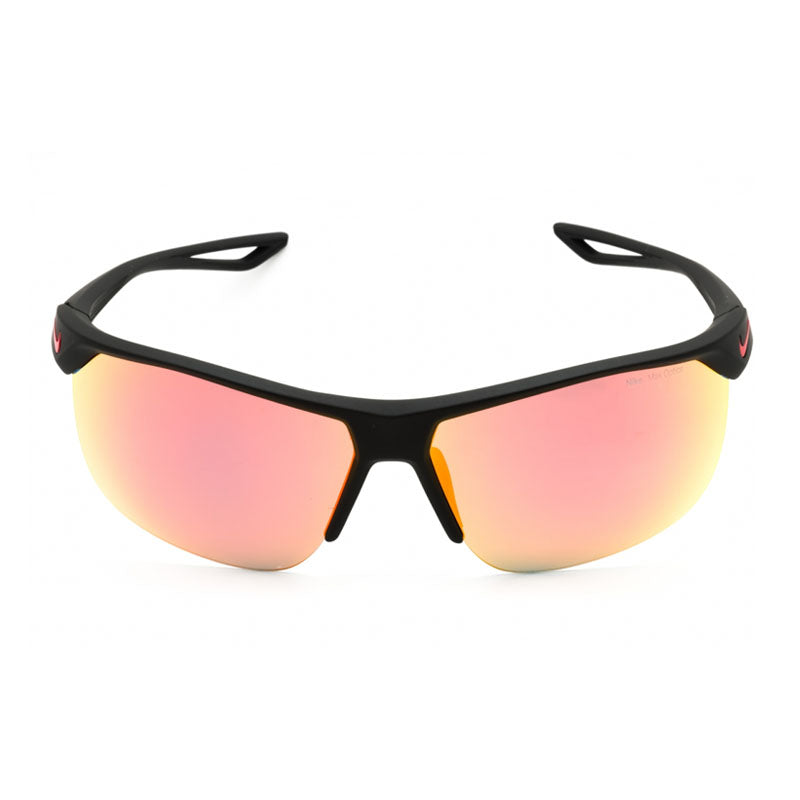 Nike Sunglasses Shield Semi Rim, Matte Black Frame and Grey Multilayer Red Lens TRAINERMEV1013006