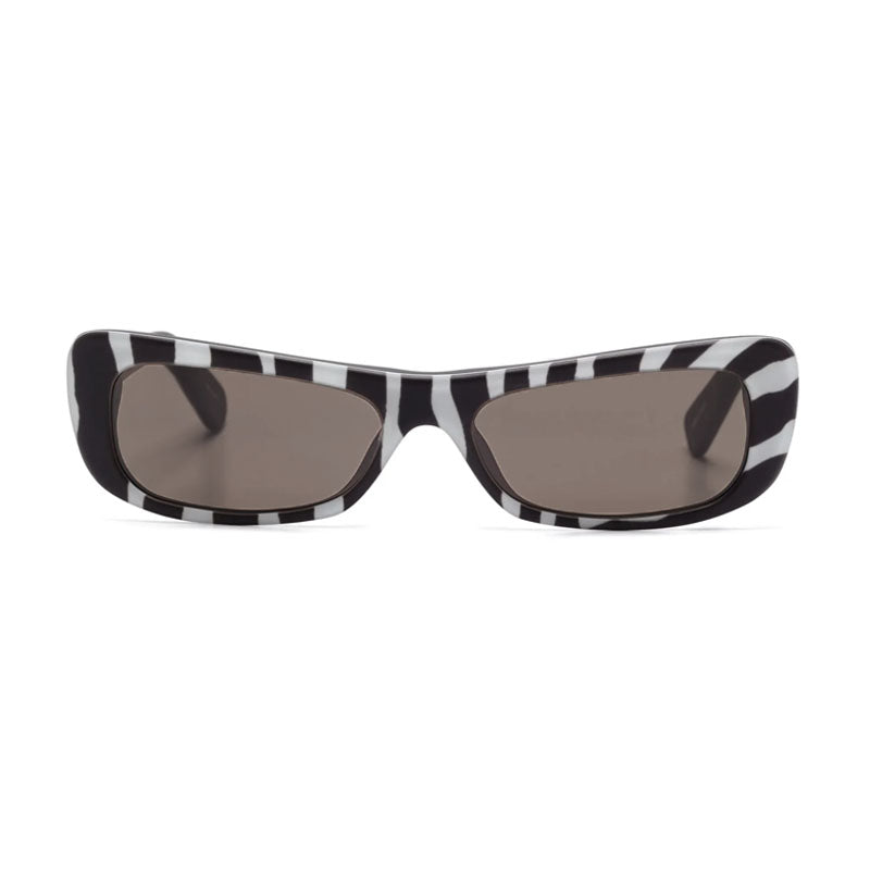 Jacquemus Sunglasses Rectangle Full Rim, Black and White Zebra Frame and Grey Lens JAC/55С8