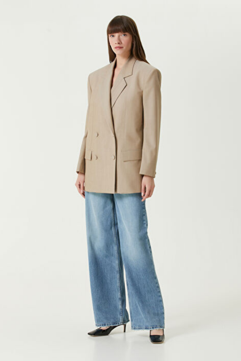 Givenchy Notched Lapel Jacket_Beige